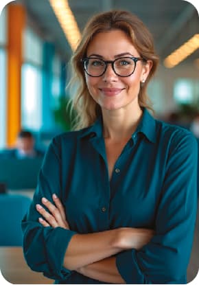 Profissional da área da saúde sorrindo